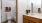 bathroom with a toliet and large mirror